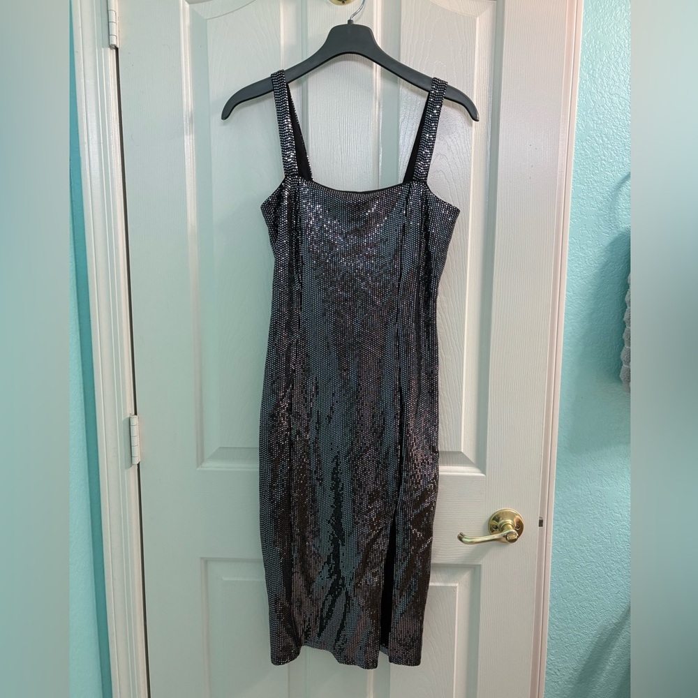 Forever 21 Black Sequin Midi Dress